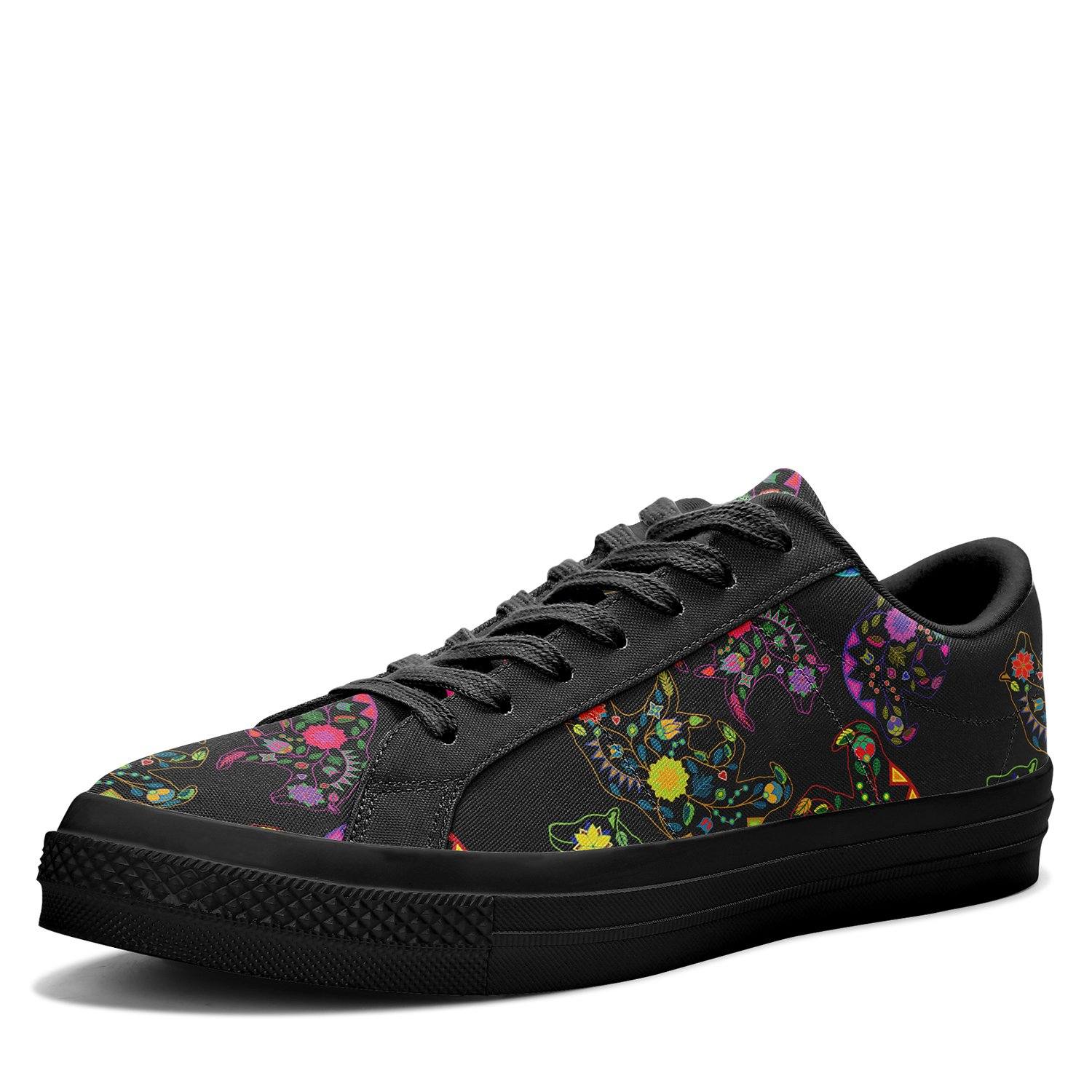 Floral Bear Aapisi Low Top Canvas Shoes Black Sole aapisi Herman 