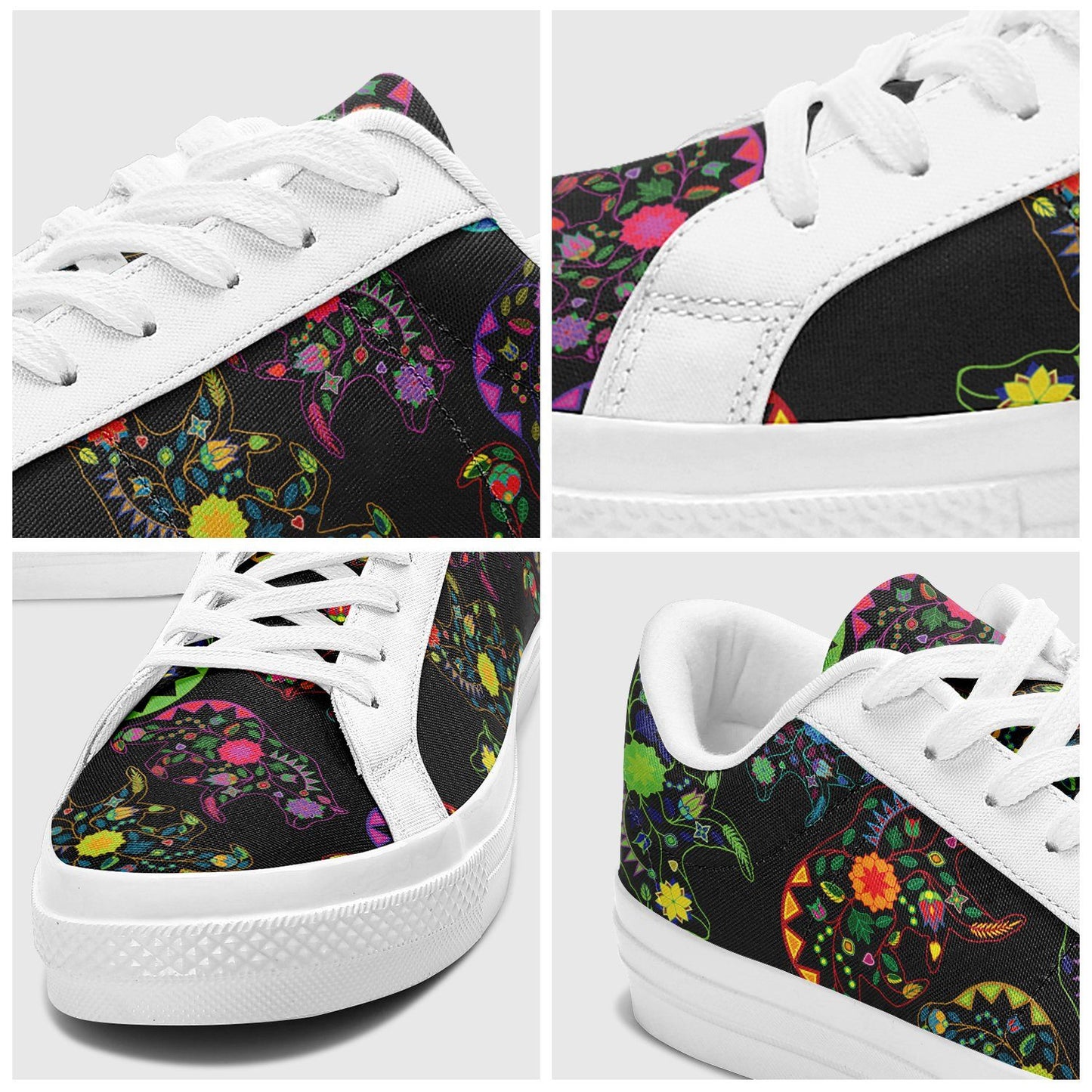 Floral Bear Aapisi Low Top Canvas Shoes White Sole aapisi Herman 