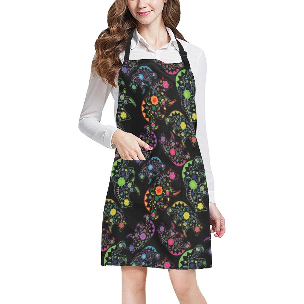 Floral Bear All Over Print Apron All Over Print Apron e-joyer 