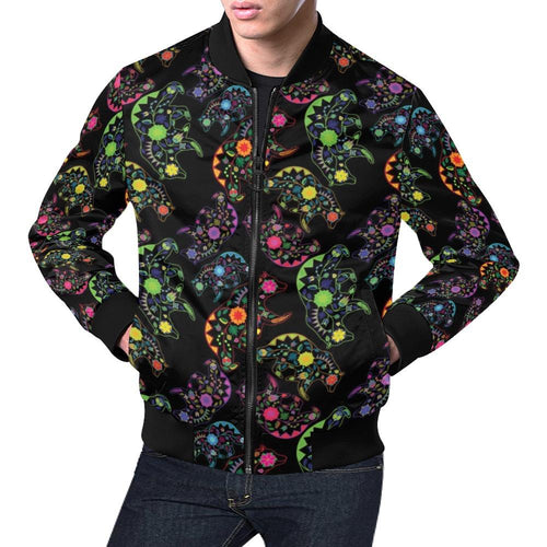 Floral Bear All Over Print Bomber Jacket for Men (Model H19) All Over Print Bomber Jacket for Men (H19) e-joyer 