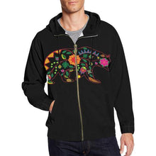 Load image into Gallery viewer, Floral Bear All Over Print Full Zip Hoodie for Men (Model H14) All Over Print Full Zip Hoodie for Men (H14) e-joyer 
