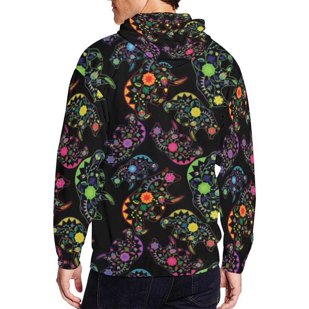 Floral Bear All Over Print Full Zip Hoodie for Men (Model H14) All Over Print Full Zip Hoodie for Men (H14) e-joyer 