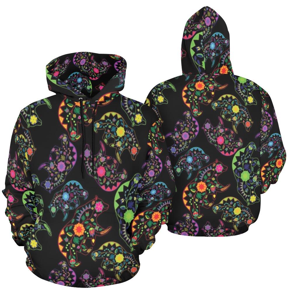 Floral Bear All Over Print Hoodie for Men (USA Size) (Model H13) All Over Print Hoodie for Men (H13) e-joyer 