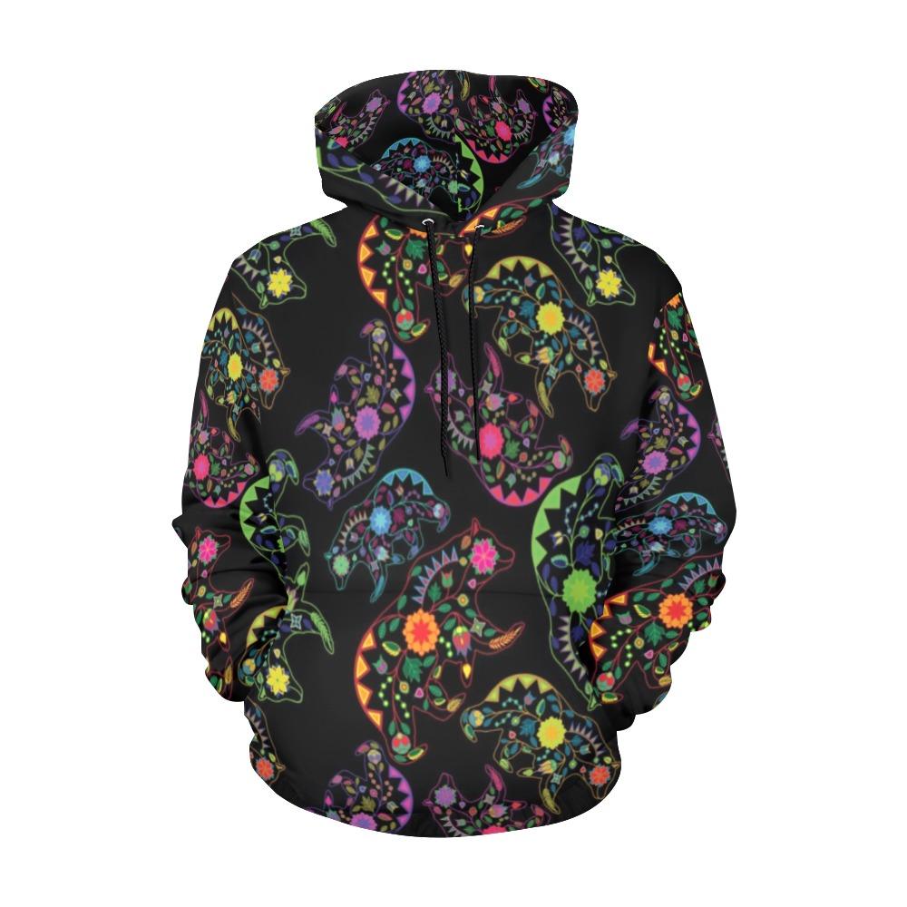 Floral Bear All Over Print Hoodie for Men (USA Size) (Model H13) All Over Print Hoodie for Men (H13) e-joyer 