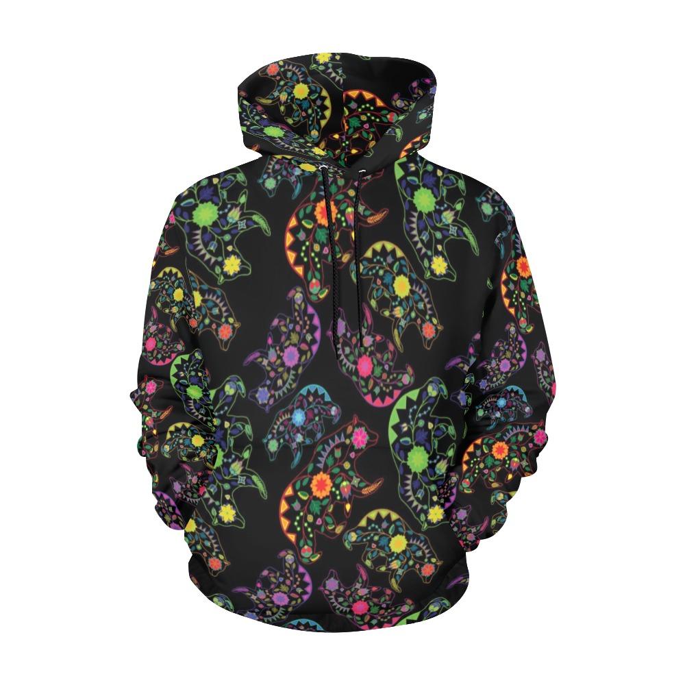 Floral Bear All Over Print Hoodie for Women (USA Size) (Model H13) All Over Print Hoodie for Women (H13) e-joyer 