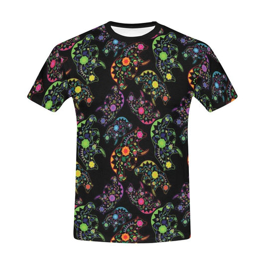 Floral Bear All Over Print T-Shirt for Men (USA Size) (Model T40) All Over Print T-Shirt for Men (T40) e-joyer 