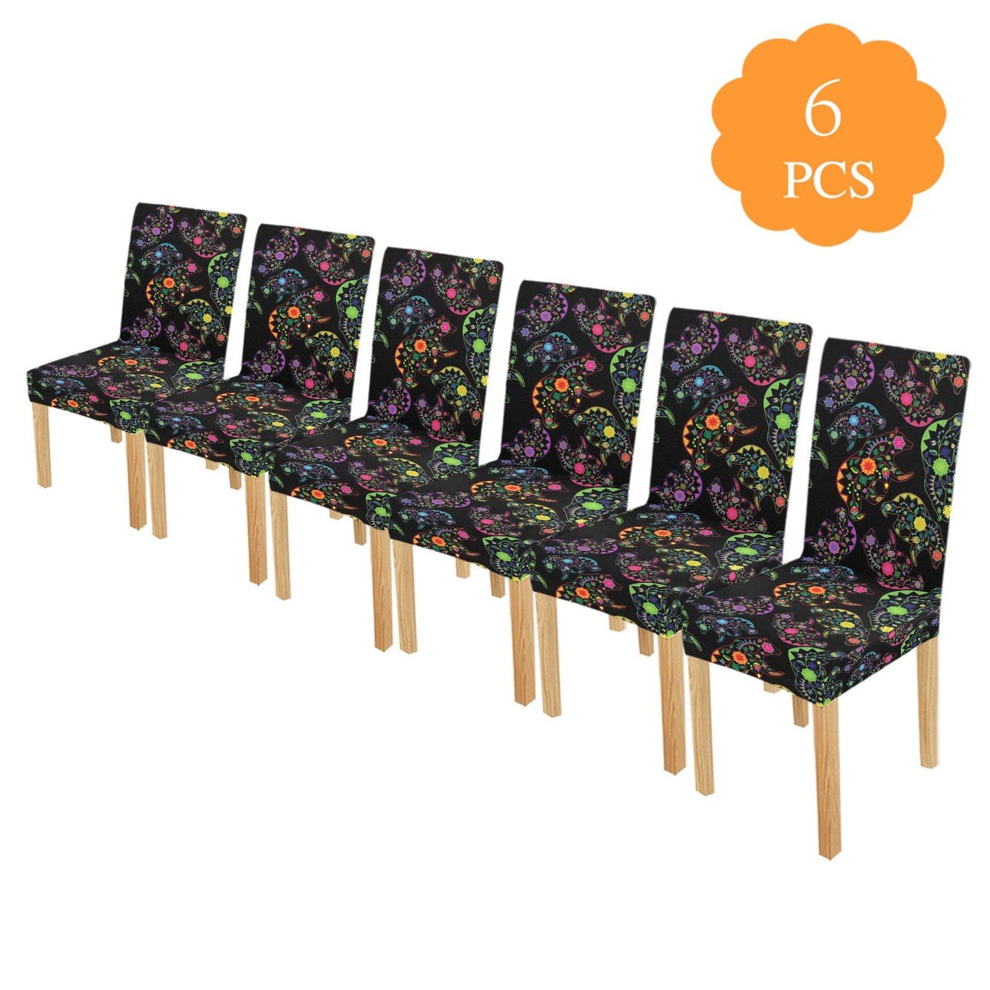 Floral Bear Chair Cover (Pack of 6) Chair Cover (Pack of 6) e-joyer 