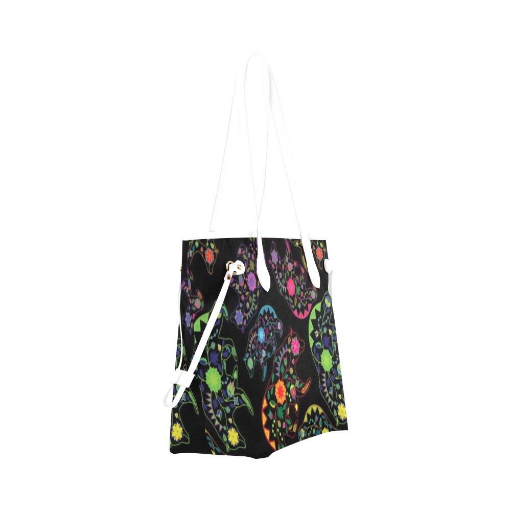 Floral Bear Clover Canvas Tote Bag (Model 1661) Clover Canvas Tote Bag (1661) e-joyer 