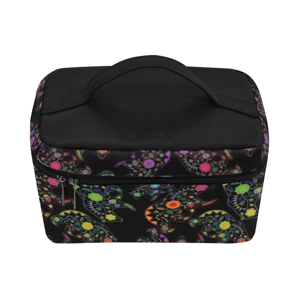 Floral Bear Cosmetic Bag/Large (Model 1658) Cosmetic Bag e-joyer 