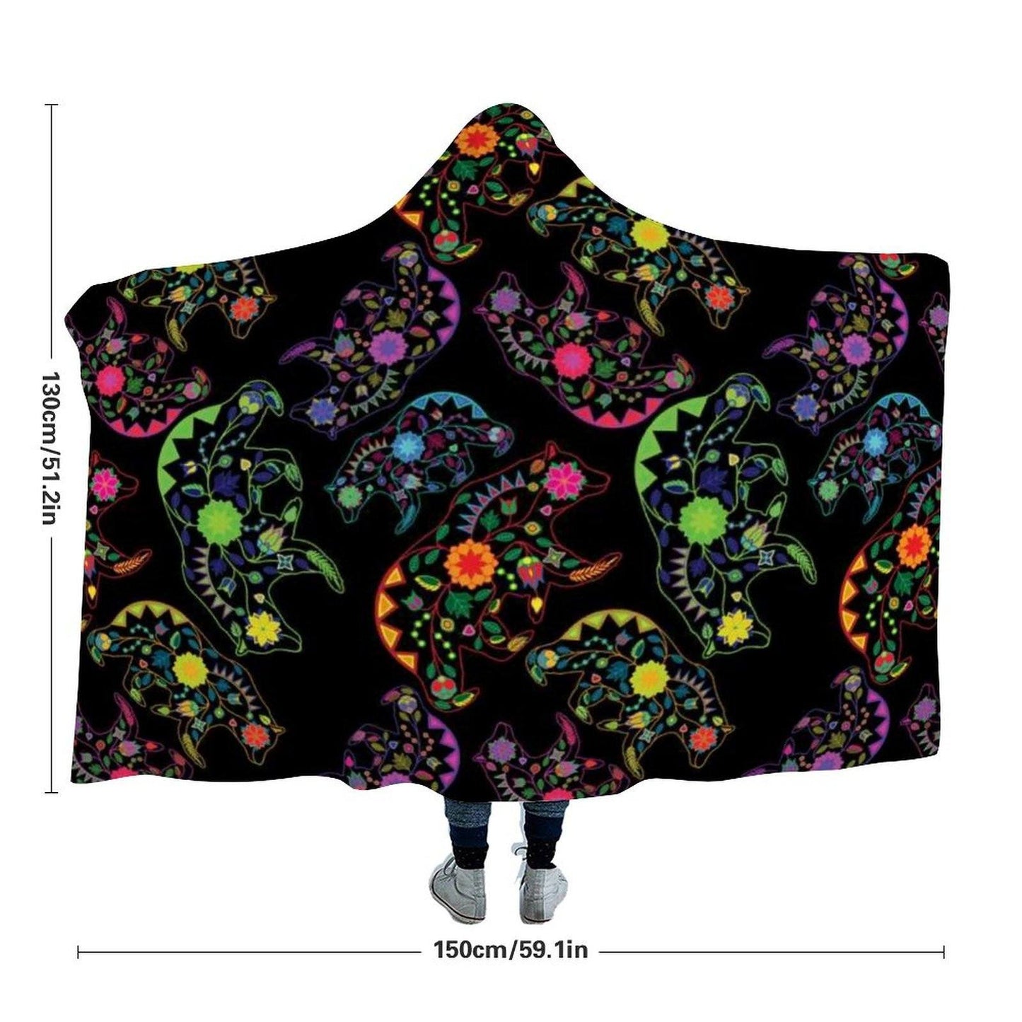 Floral Bear Hooded Blanket 49 Dzine 