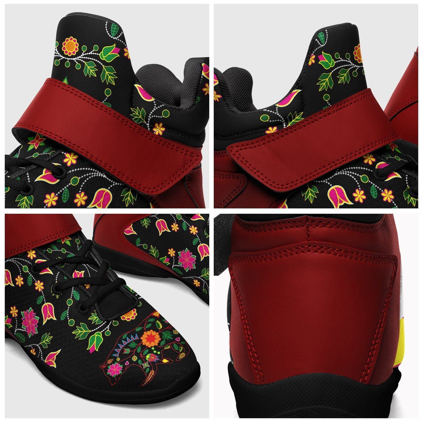 Floral Bear Ipottaa Basketball / Sport High Top Shoes - Black Sole 49 Dzine 