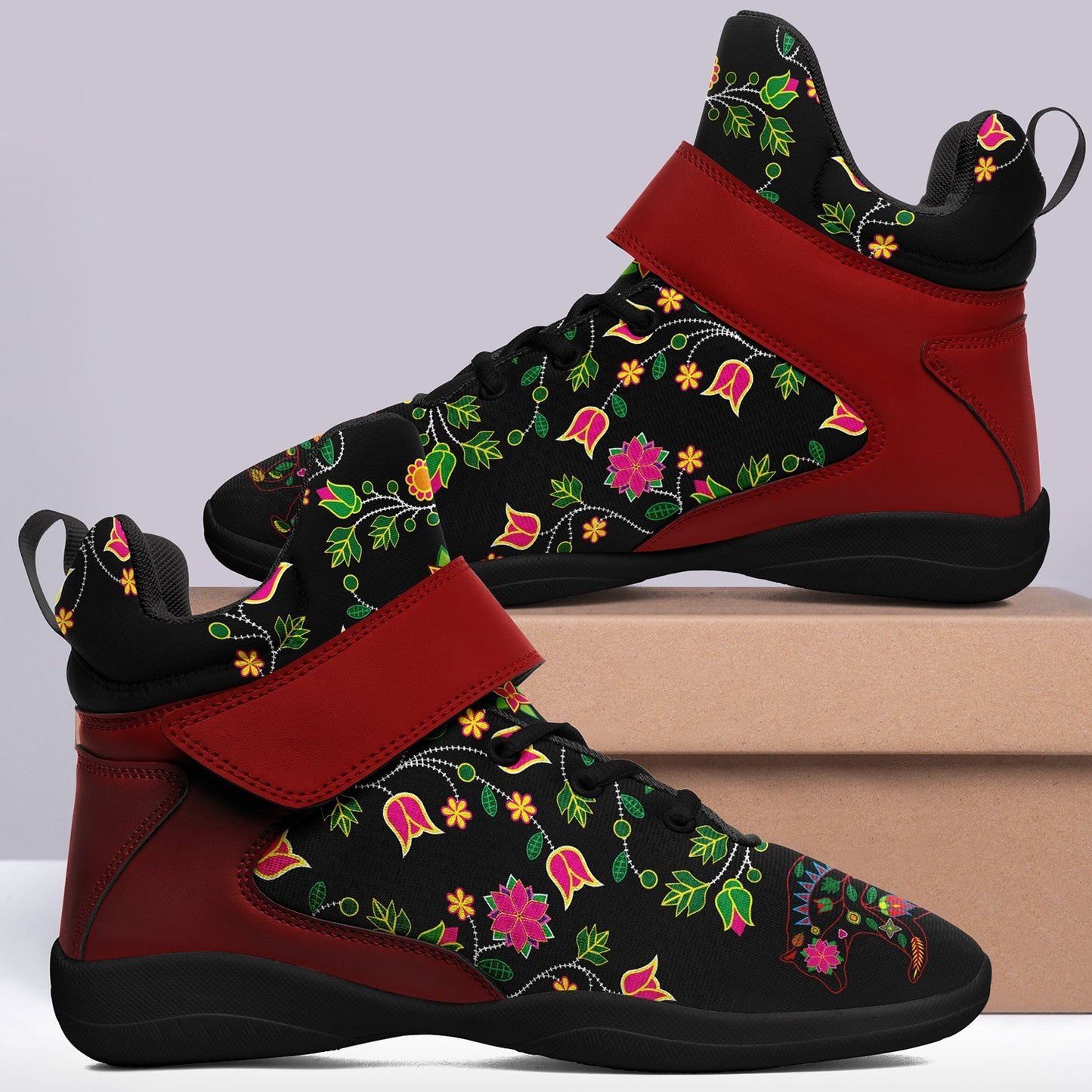 Floral Bear Ipottaa Basketball / Sport High Top Shoes - Black Sole 49 Dzine 