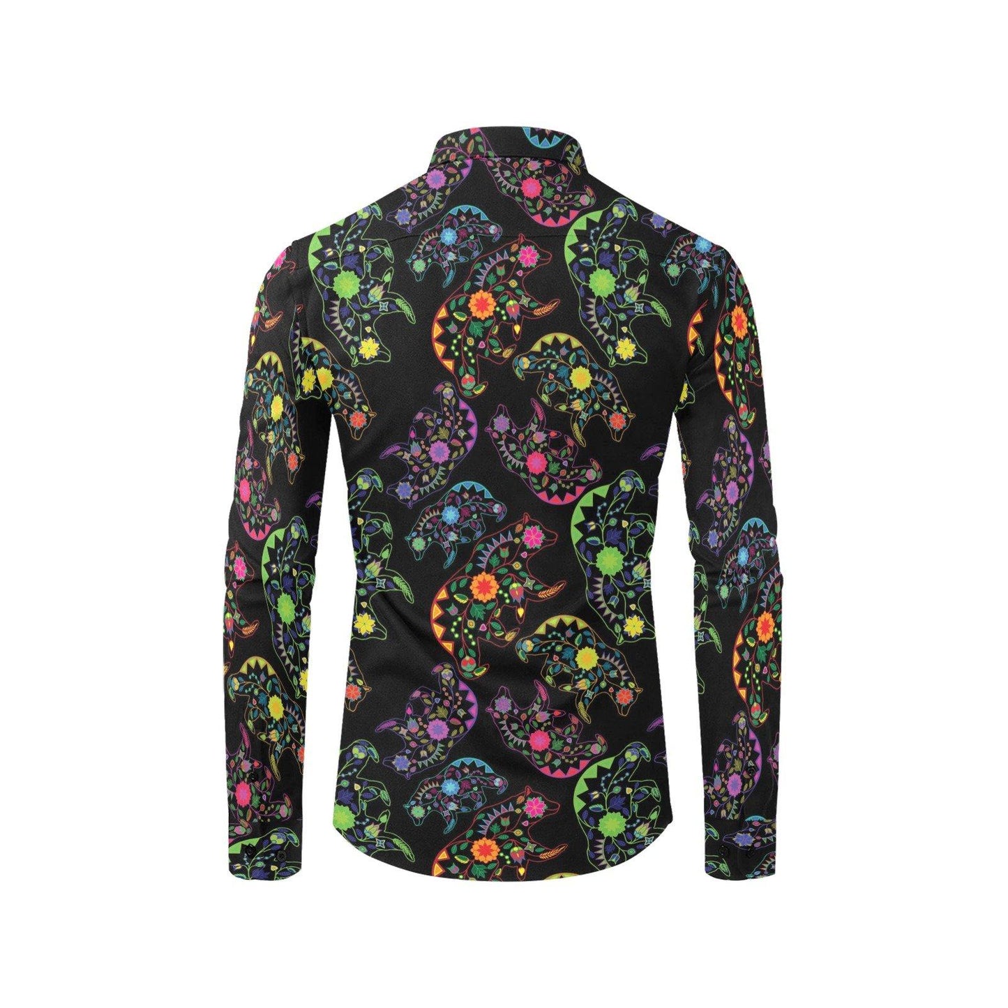 Floral Bear Men's All Over Print Casual Dress Shirt (Model T61) Men's Dress Shirt (T61) e-joyer 