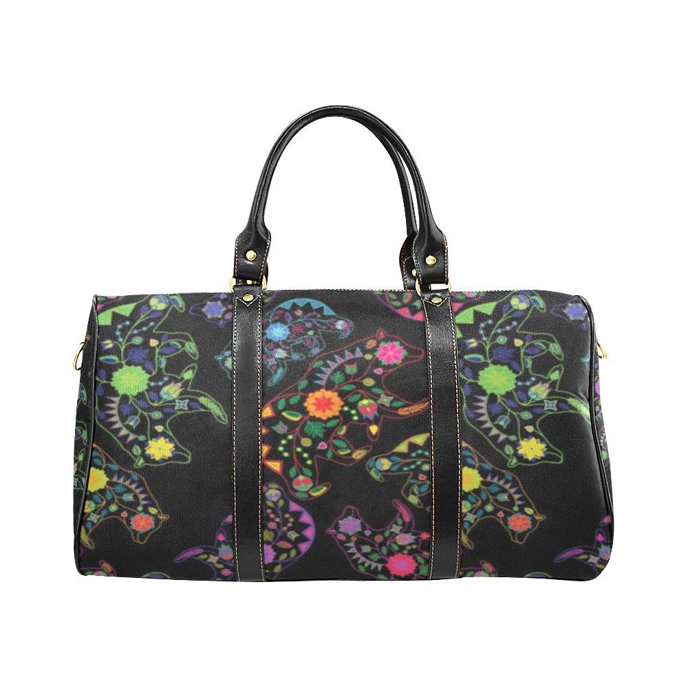 Floral Bear New Waterproof Travel Bag/Large (Model 1639) Waterproof Travel Bags (1639) e-joyer 