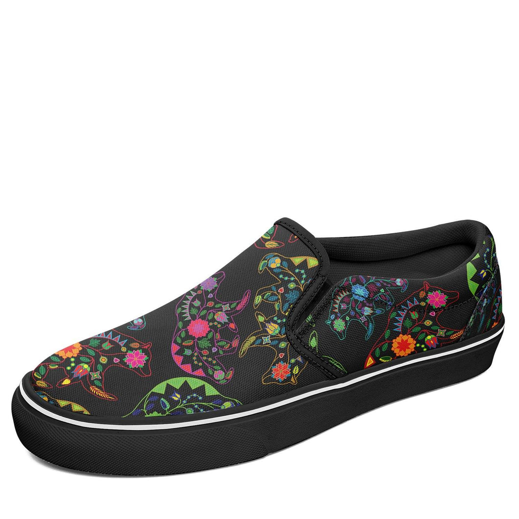 Floral Bear Otoyimm Canvas Slip On Shoes otoyimm Herman US Youth 1 / EUR 32 Black Sole 