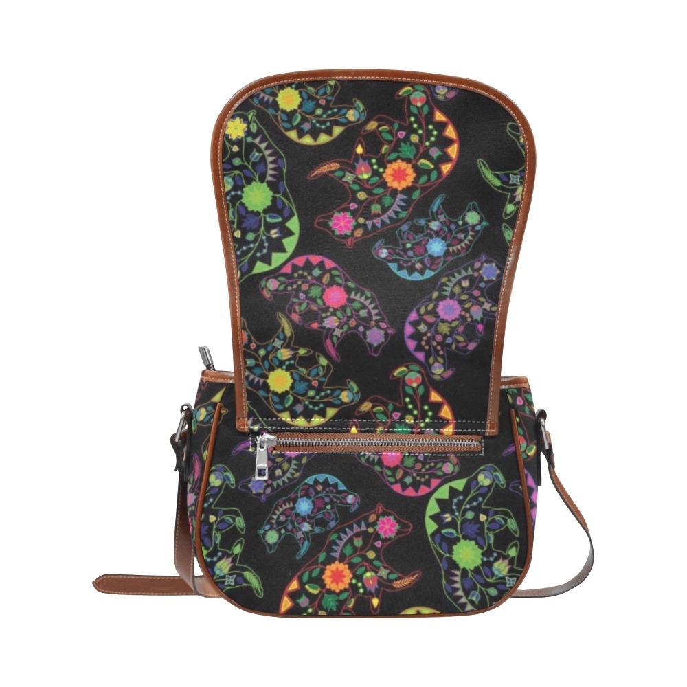 Floral Bear Saddle Bag/Large (Model 1649) bag e-joyer 