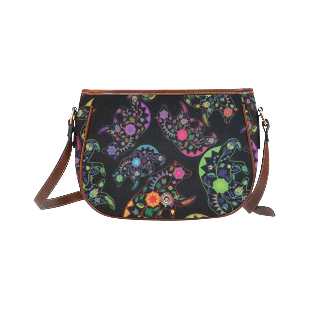 Floral Bear Saddle Bag/Large (Model 1649) bag e-joyer 