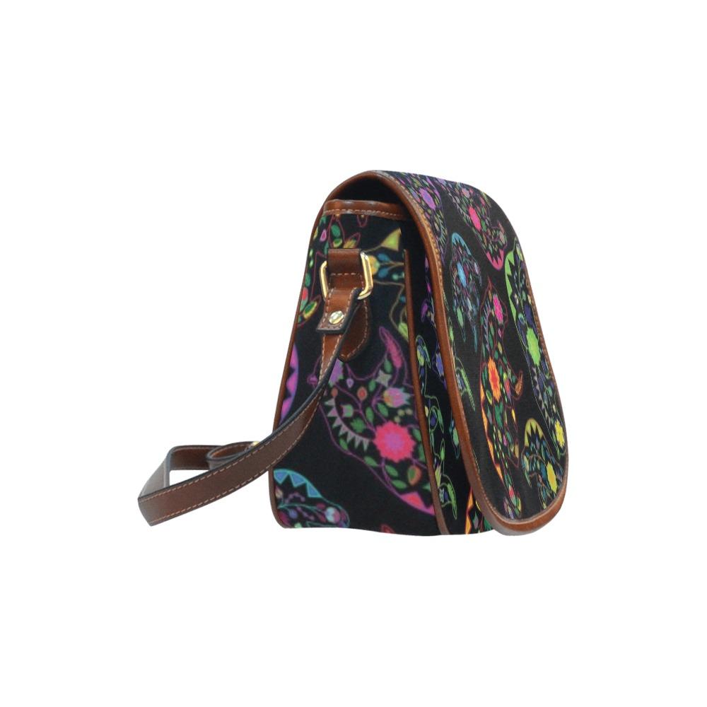 Floral Bear Saddle Bag/Large (Model 1649) bag e-joyer 