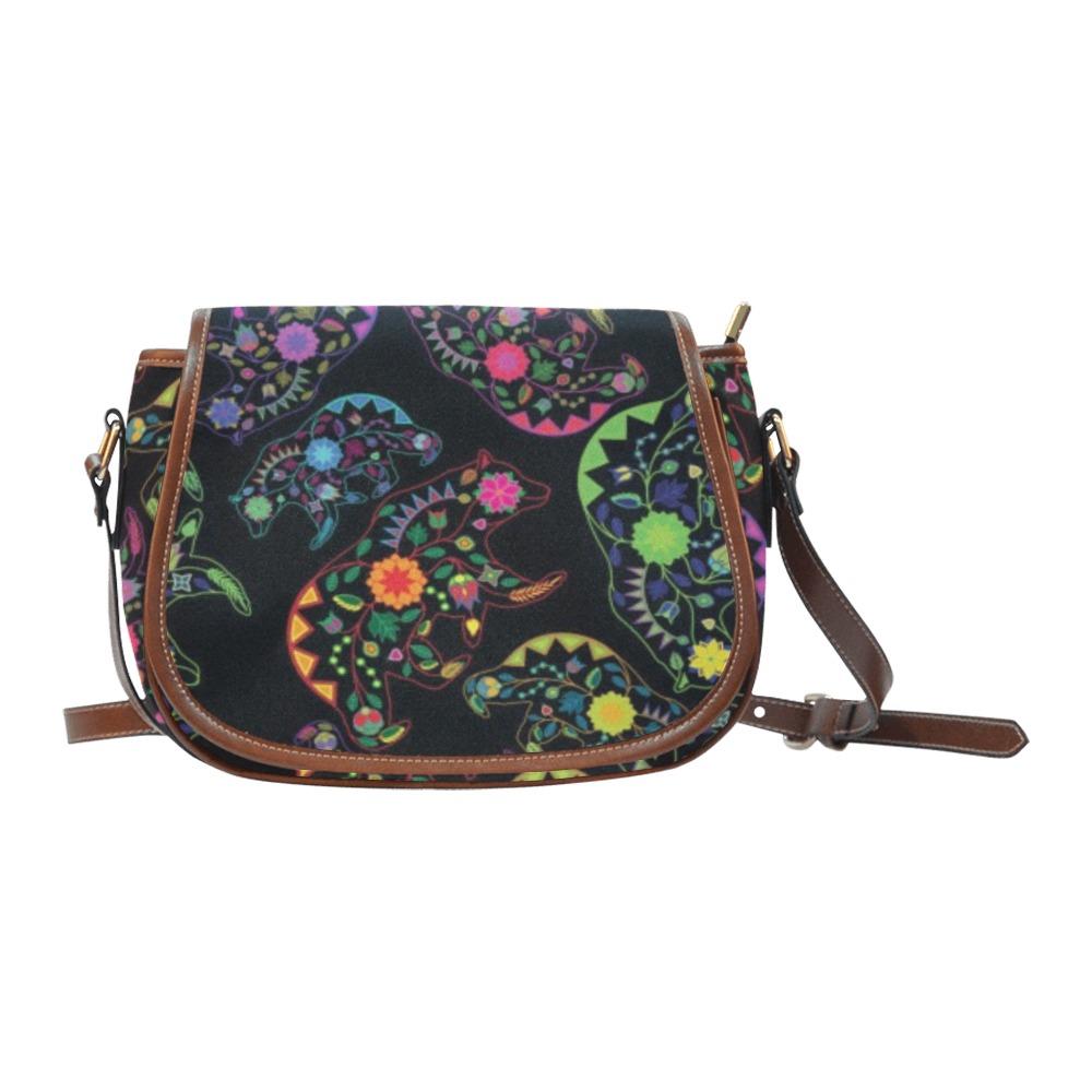 Floral Bear Saddle Bag/Large (Model 1649) bag e-joyer 