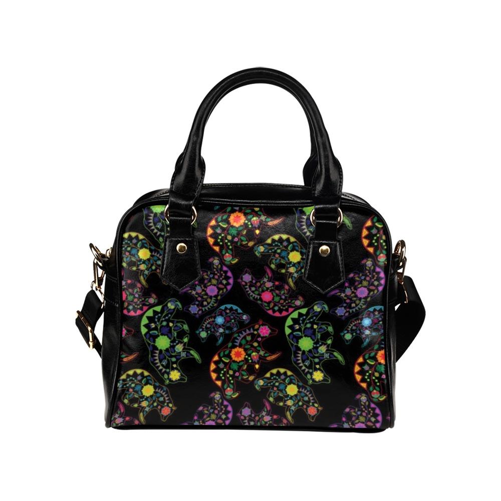 Floral Bear Shoulder Handbag (Model 1634) Shoulder Handbags (1634) e-joyer 