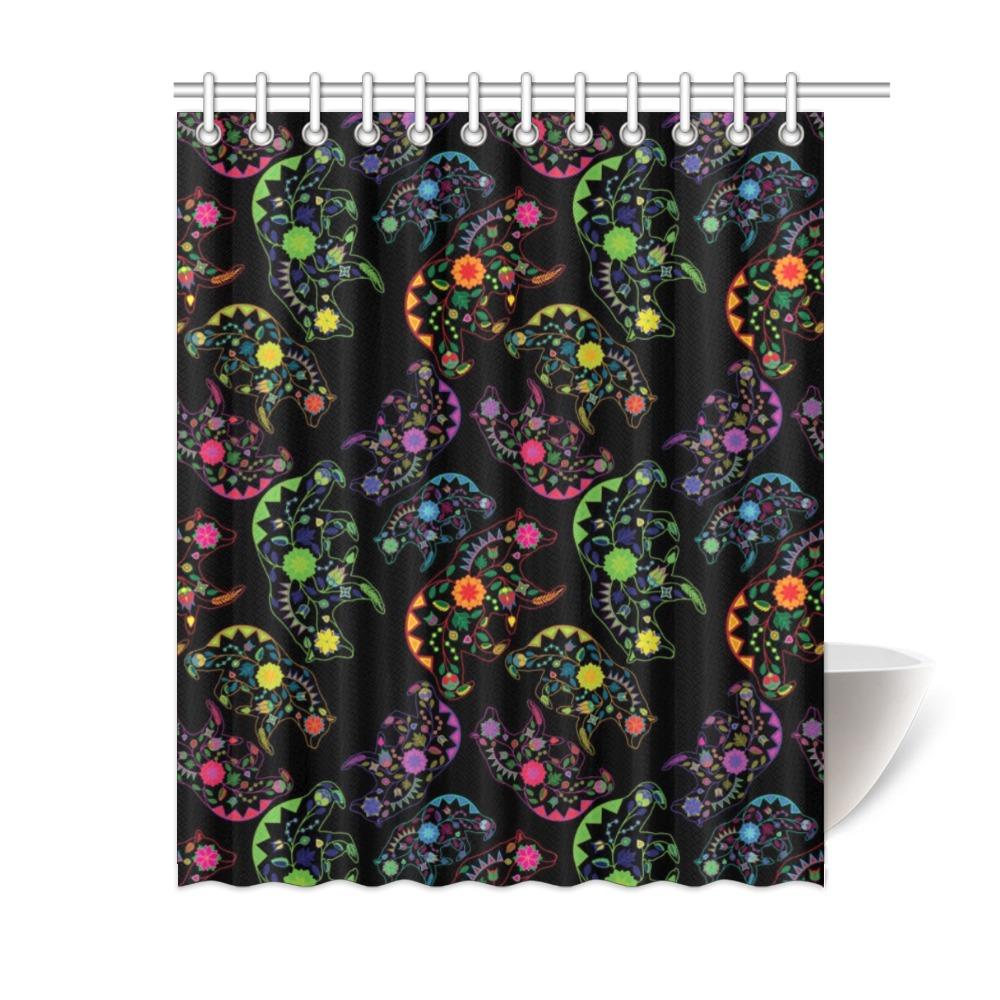 Floral Bear Shower Curtain 60