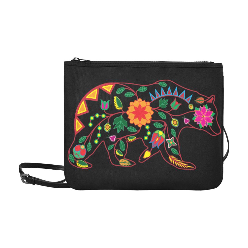 Floral Bear Slim Clutch Bag (Model 1668) Slim Clutch Bags (1668) e-joyer 