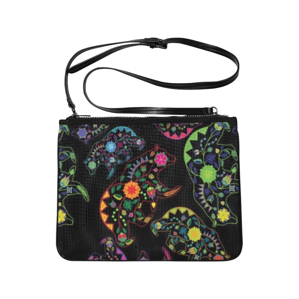 Floral Bear Slim Clutch Bag (Model 1668) Slim Clutch Bags (1668) e-joyer 