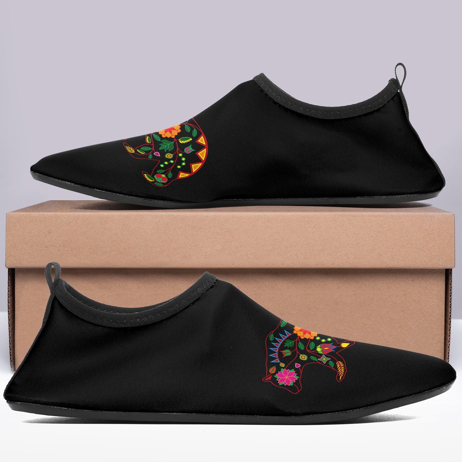 Floral Bear Sockamoccs Slip On Shoes 49 Dzine 