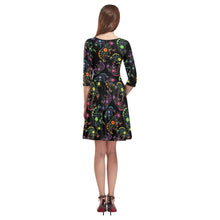 Load image into Gallery viewer, Floral Bear Tethys Half-Sleeve Skater Dress(Model D20) Tethys Half-Sleeve Skater Dress (D20) e-joyer 
