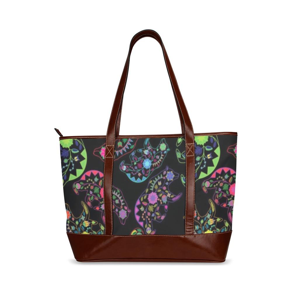 Floral Bear Tote Handbag (Model 1642) handbag e-joyer 