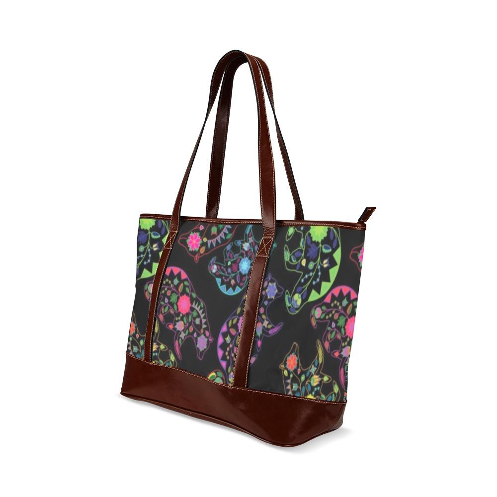 Floral Bear Tote Handbag (Model 1642) handbag e-joyer 