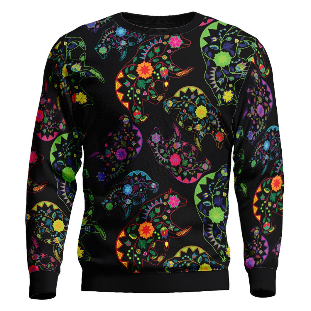 Floral Bear Unisex Crewneck Long Sleeve Top 49 Dzine 