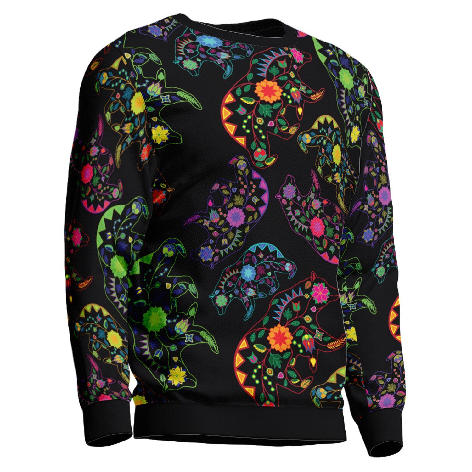 Floral Bear Unisex Crewneck Long Sleeve Top 49 Dzine 