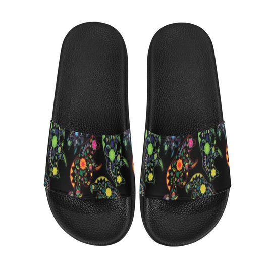 Floral Bear Women's Slide Sandals (Model 057) Women's Slide Sandals (057) e-joyer 