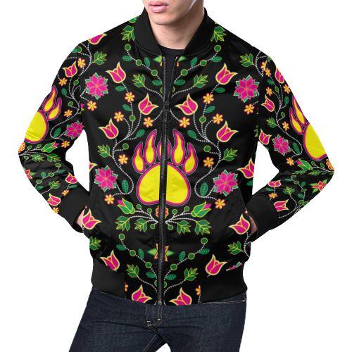 Floral Bearpaw All Over Print Bomber Jacket for Men/Large Size (Model H19) All Over Print Bomber Jacket for Men/Large (H19) e-joyer 