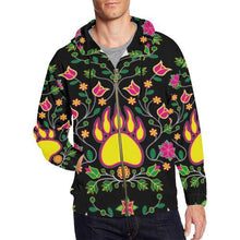 Load image into Gallery viewer, Floral Bearpaw All Over Print Full Zip Hoodie for Men (Model H14) All Over Print Full Zip Hoodie for Men (H14) e-joyer 
