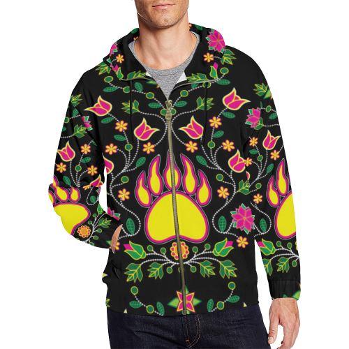 Floral Bearpaw All Over Print Full Zip Hoodie for Men (Model H14) All Over Print Full Zip Hoodie for Men (H14) e-joyer 