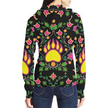 Load image into Gallery viewer, Floral Bearpaw All Over Print Full Zip Hoodie for Women (Model H14) All Over Print Full Zip Hoodie for Women (H14) e-joyer 
