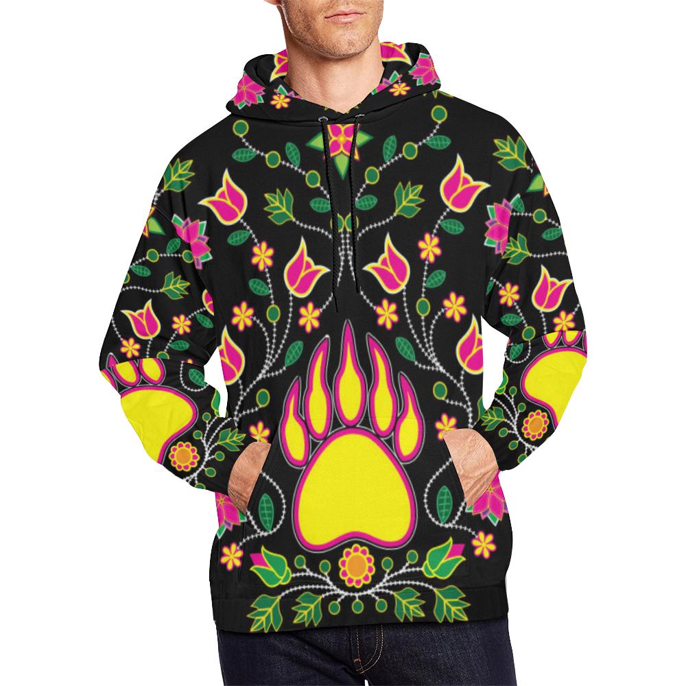 Floral Bearpaw All Over Print Hoodie for Men (USA Size) (Model H13) All Over Print Hoodie for Men (H13) e-joyer 