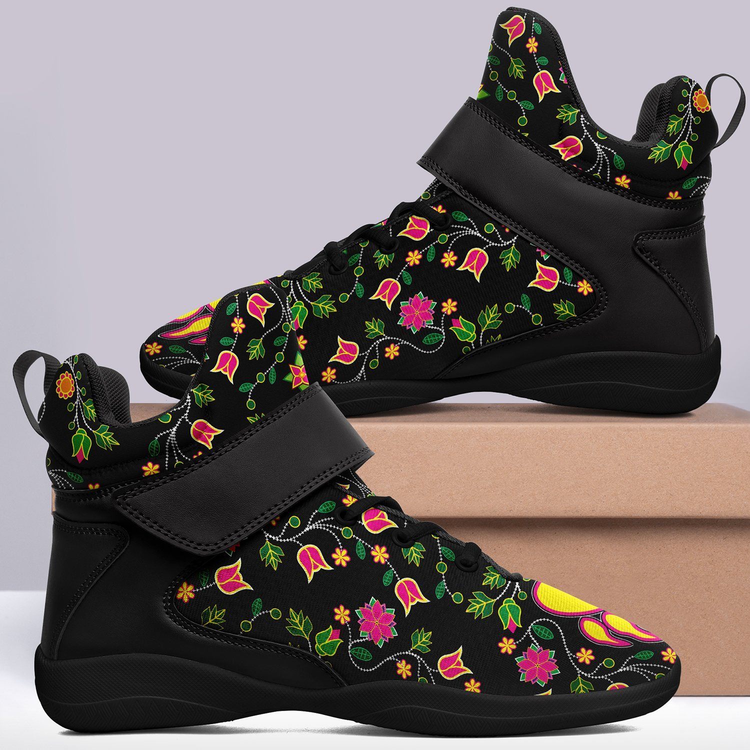 Floral Bearpaw Ipottaa Basketball / Sport High Top Shoes - Black Sole 49 Dzine 