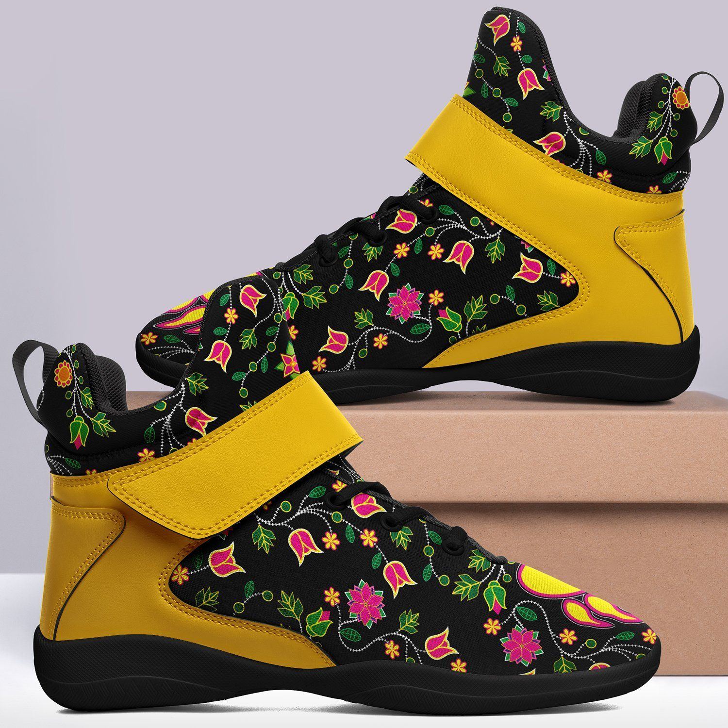 Floral Bearpaw Ipottaa Basketball / Sport High Top Shoes - Black Sole 49 Dzine 