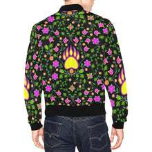 Load image into Gallery viewer, Floral Bearpaw Pink and Yellow All Over Print Bomber Jacket for Men (Model H19) Jacket e-joyer 
