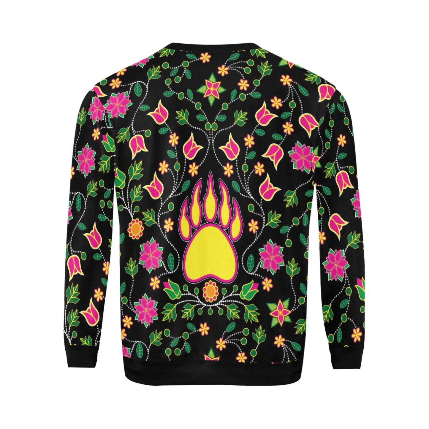 Floral Bearpaw Pink and Yellow All Over Print Crewneck Sweatshirt for Men (Model H18) shirt e-joyer 