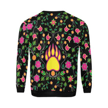 Load image into Gallery viewer, Floral Bearpaw Pink and Yellow All Over Print Crewneck Sweatshirt for Men (Model H18) shirt e-joyer 
