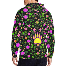 Load image into Gallery viewer, Floral Bearpaw Pink and Yellow All Over Print Full Zip Hoodie for Men (Model H14) hoodie e-joyer 
