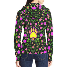 Load image into Gallery viewer, Floral Bearpaw Pink and Yellow All Over Print Full Zip Hoodie for Women (Model H14) hoodie e-joyer 
