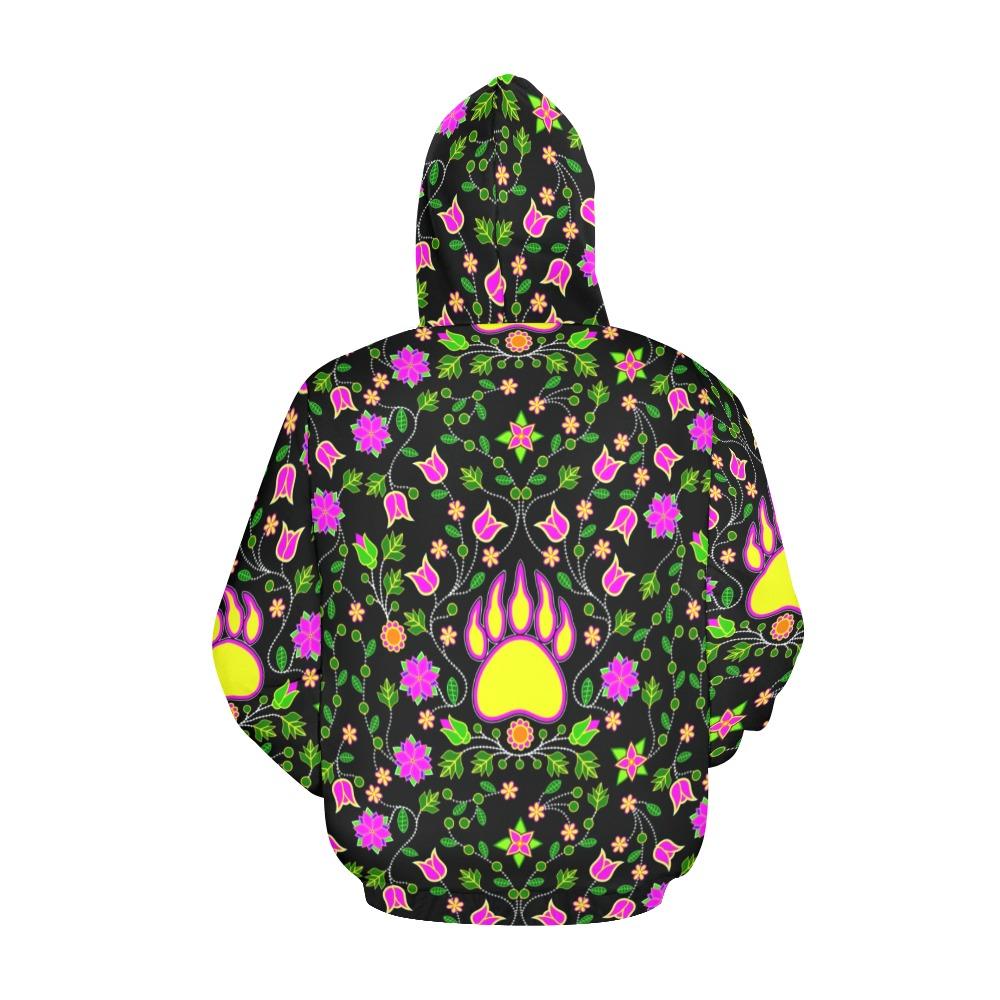 Floral Bearpaw Pink and Yellow All Over Print Hoodie for Men (USA Size) (Model H13) All Over Print Hoodie for Men (H13) e-joyer 