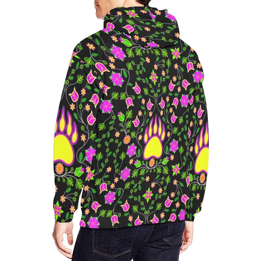 Floral Bearpaw Pink and Yellow All Over Print Hoodie for Men (USA Size) (Model H13) All Over Print Hoodie for Men (H13) e-joyer 