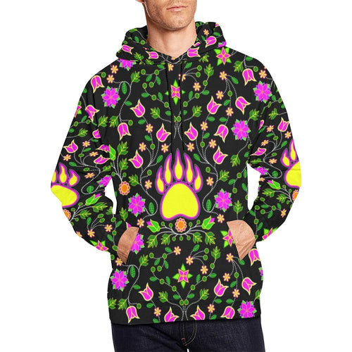 Floral Bearpaw Pink and Yellow All Over Print Hoodie for Men (USA Size) (Model H13) All Over Print Hoodie for Men (H13) e-joyer 