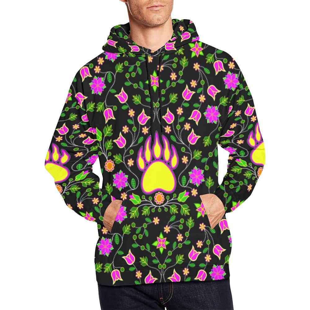 Floral Bearpaw Pink and Yellow All Over Print Hoodie for Men (USA Size) (Model H13) All Over Print Hoodie for Men (H13) e-joyer 